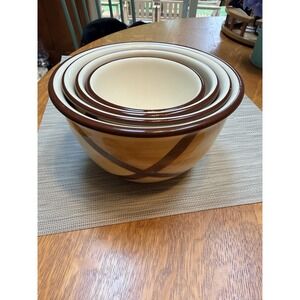Vintage 50's VERNONWARE Organdie 4 Mixing Nesting Bowls HTF VERNON KILNS CA USA